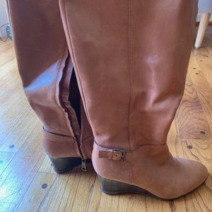 RALPH LAUREN TIA LEATHER BOOTS TAN SIZE 7B